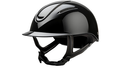 Fototapeta premium Vintage jockey helmet for horse riding, displayed on white, capturing equestrian elegance and timeless safety.