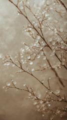 Obraz premium Twig in drops of water. 