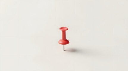 Red Push Pin Isolated on White Background for Office and Planning Concepts