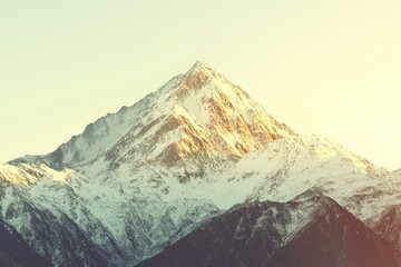 Majestic Mountain Peak in Winter Landscape