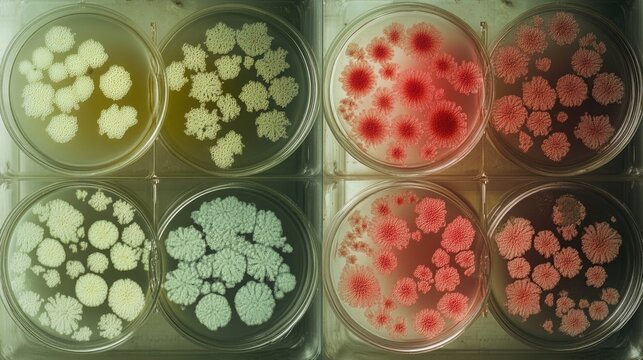 Visual Comparison of Harmless and Harmful E coli Strains in Petri Dishes