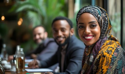 Fototapeta premium Group of multi ethnic people during business meeting, Generative AI