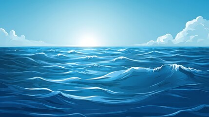 Deep blue sea with a calm ocean breeze adobe illustrator