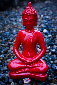 statue of buddha, Buddha, Red Buddha, Follow your Art, Zen garden