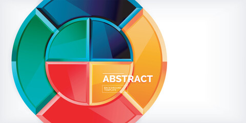 Obraz premium Glossy circles geometric background. Vector Illustration For Wallpaper, Banner, Background, Card, Book Illustration, landing page