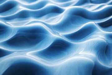 Obraz premium Smooth blue wavy surface creating an abstract background
