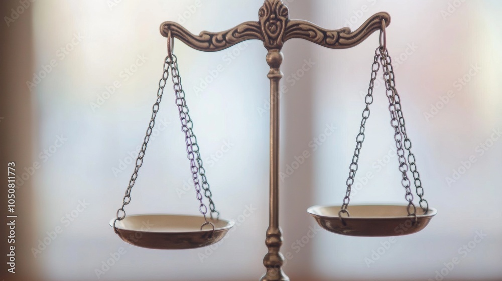 Poster a meaningful depiction of social equity, showing a set of balance scales with differently sized weig