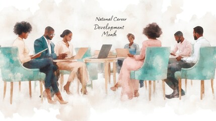 Diverse Group Engaged in Career Development Workshop Session