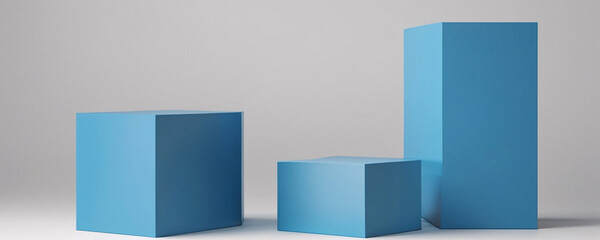 Blue Cubes on White Background