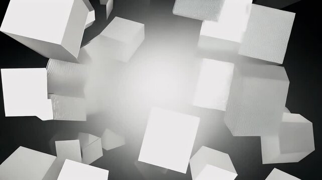 4K video featuring blinking geometric boxes black background ideal dynamic overlays visual effects adding captivating modern touch digital presentations overlay footage box square optical