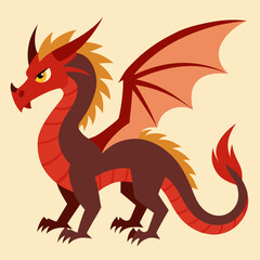 Fototapeta premium red dragon on white