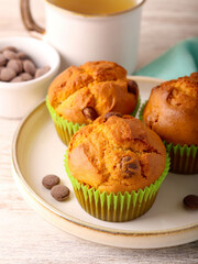 Peanut butter and chocolate chips muffins