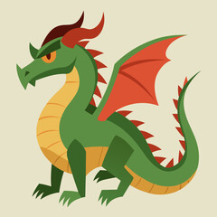 Obraz premium green dragon on white