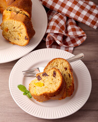 Fruit ring cake, served