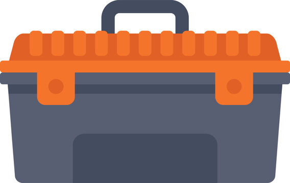 Sturdy plastic tool box with a handle, ideal for storing and transporting equipment for various tasks