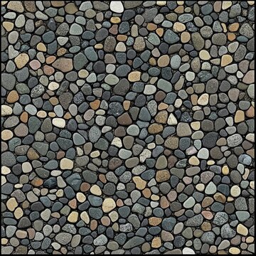 Seamless gravel texture, small, evenly distributed stones, tileable for garden paths
