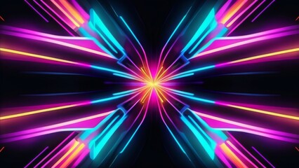 Obraz premium Vector icon of neon lights glowing on a deep black backdrop.
