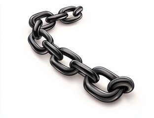 Obraz premium Metal chain fragment isolated on white background.