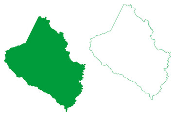 Fototapeta premium Itapicuru municipality (Bahia state, Municipalities of Brazil, Federative Republic of Brazil) map vector illustration, scribble sketch Itapicuru map