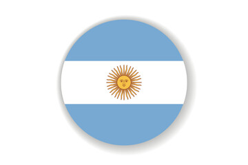Flag of Argentina. Argentine national symbol in official colors. Template icon. Abstract vector background. Round glass light ball, 3D big bubble, sphere
