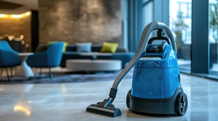 Fototapeta premium Modern Vacuum Cleaner in Stylish Living Room Setting
