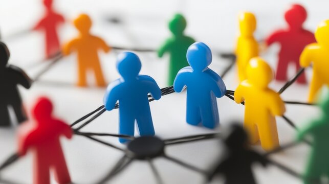 A network of interconnected community centers serving diverse populations with social services, Illustrating the strength and support in community diversity, photography style