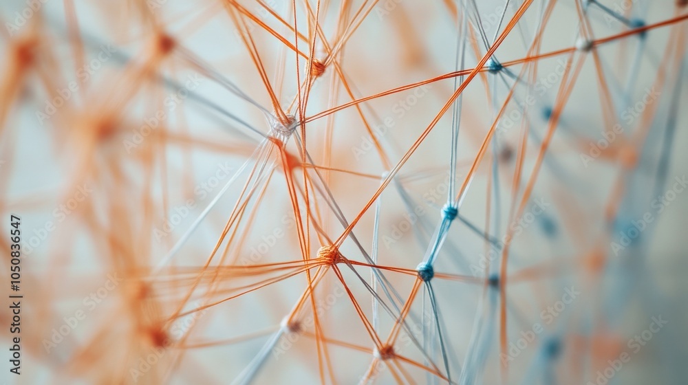 Aufkleber A network of interconnected threads in different shades forming a resilient fabric, Metaphorizing the interconnectedness and strength of diverse viewpoints, photography style