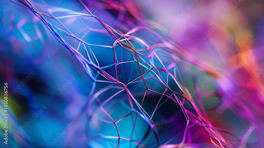 Aufkleber A network of interconnected threads in diverse hues weaving into a resilient fabric, Metaphorizing the strength and interconnectedness of diverse viewpoints, photography style