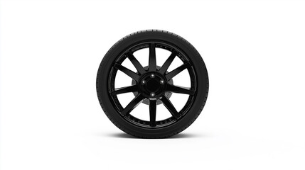 Obraz premium Black metallic disc wheel isolated white background. 