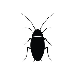Cockroach silhouette vector art on white background.