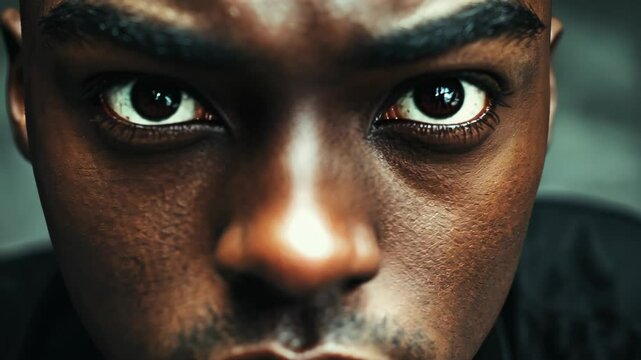 A close-up shot of a man's eyes looking directly at the camera