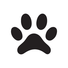 Cat or Dog paw icon. Paw silhouette vector. Paw print vector art illustration on white background.