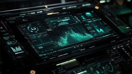 Fototapeta premium Futuristic Data Visualization Dashboard Interface