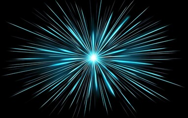 Fototapeta premium A vibrant explosion of blue light radiating outward against a dark background, capturing the essence of energy and motion