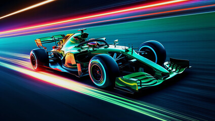 Racing cars on a race track. 3d rendering