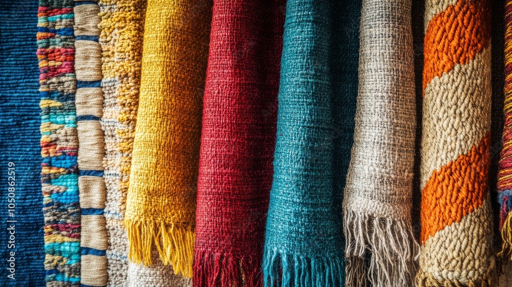 Poster a powerful visual of cultural harmony, featuring a tapestry woven with threads of various colors and