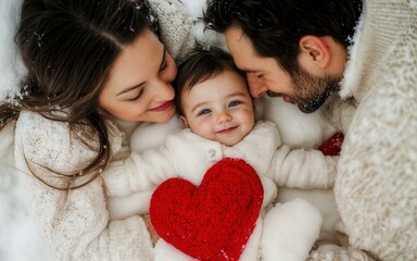 Family Portrait in the Snow: A Moment of Love and Joy