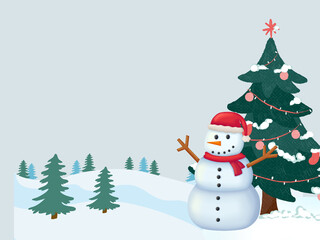 Obraz premium Christmas Card - Snowman