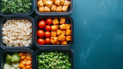 Vibrant meal prep with fresh salmon, veggies, and grains for healthy eating