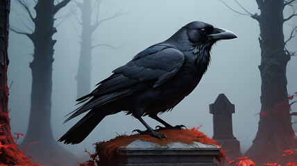 Obraz premium crow on a tree