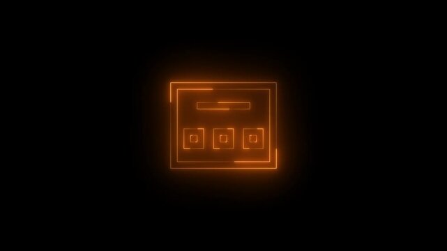 Neon favicon icon glowing black background animation