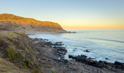Moonrise above Rosetta Head or The Bluff in Victor Harbor on the Fleurieu Peninsula in South Australia