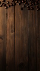 Obraz premium coffee beans on dark wood deck