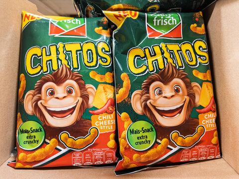 Crispy Corn Snacks with Monkey Mascot Design