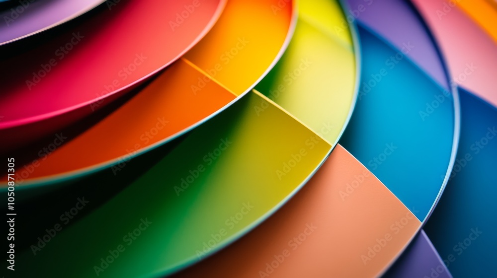 Aufkleber A spectrum of abstract shapes blending into one another, metaphorizing the integration and harmony of diverse perspectives, photography style