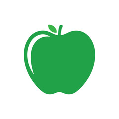 Green Apple vector icon isolated on white background