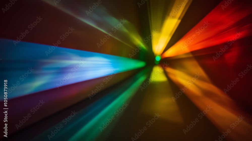 Aufkleber a spectrum of light rays converging into a single beam, metaphorizing the clarity and unity achieved