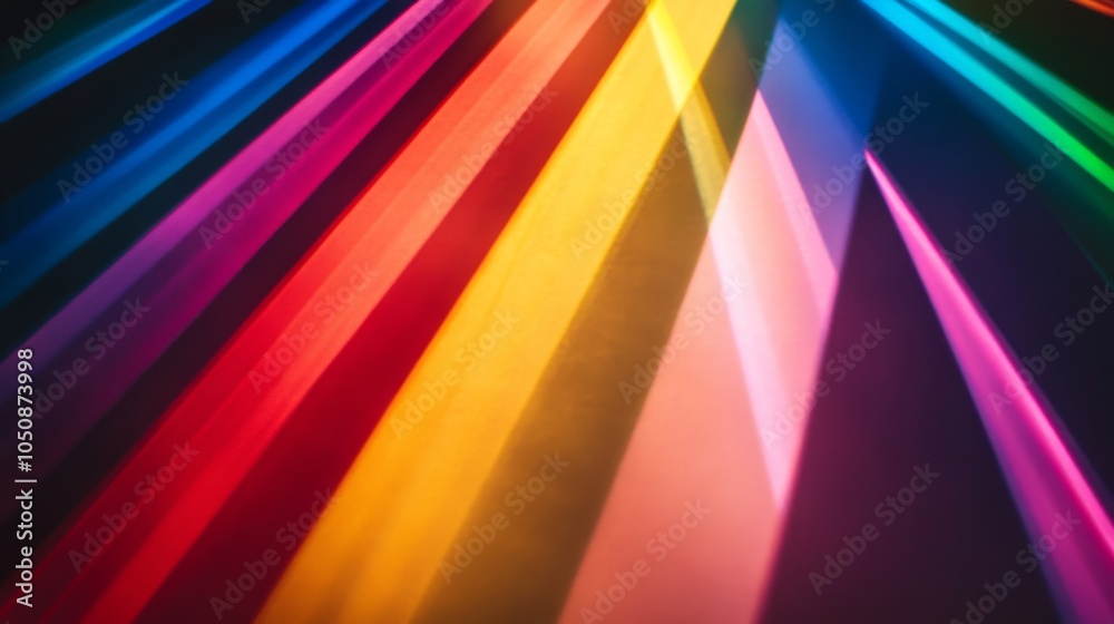 Aufkleber a spectrum of light rays converging into a single beam, metaphorizing the clarity and unity achieved