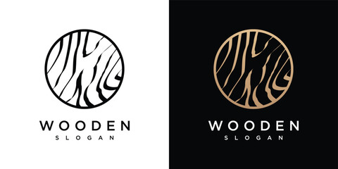 wood texture logo vector template.wood logo icon