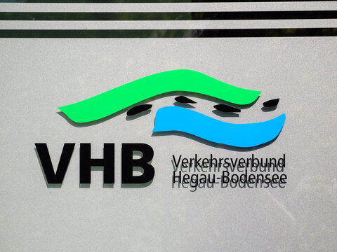 Radolfzell, Germany - August 2, 2024: VHB is a public transportation network association that operates in the region of Hegau-Bodensee.